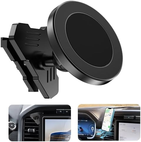 Ford F150 & Super Duty Magnetic Air Vent Phone Holder (2021-2025) – Premium CNC Metal Mount for Unmatched Stability, Effortless Smartphone Compatibility & Hands-Free Navigation – Easy Installation for Safer Driving