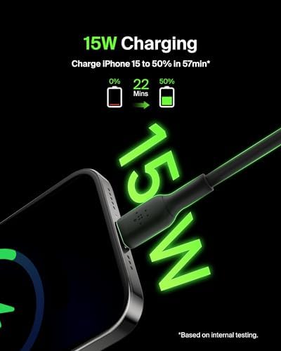 Belkin Boost Charge 6.6 ft USB-C to USB-A Cable: High-Efficiency Charging & Swift Data Sync for i Phone 16, Samsung Galaxy S25, Pixel 9 – Durable 2-Pack for Reliable Home and Travel Use
