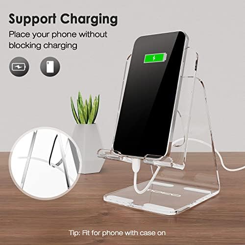 Transform Your Workspace with Mo Ko Adjustable Acrylic Tablet Stand – Universal Compatibility for i Phone 16, 15, 14, and 13 Series, Optimal Viewing Angles for Effortless Multitasking, Sleek and Minimalist Design for Home or Office Use, Premium Durability and Easy Maintenance