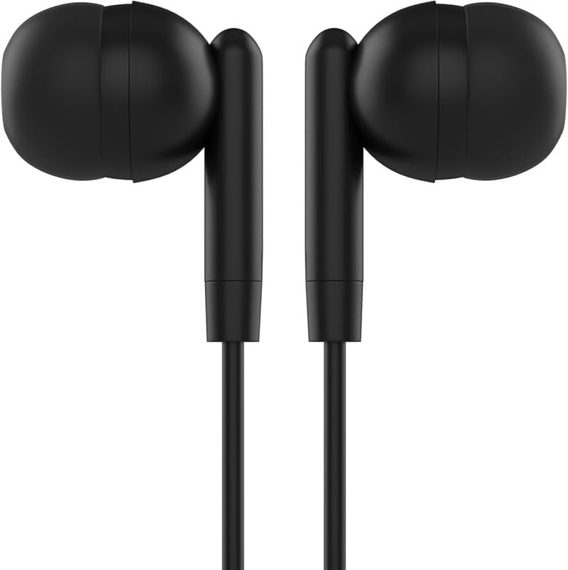 Maeline 20-Pack Tangle-Free Stereo Earbuds – Premium Wired Headphones for K-12 Classrooms, Libraries, Travel, and Fitness – High-Fidelity 3.5 mm Compatibility for Phones, Tablets, and Laptops – Sleek Jet Black Design for Ultimate Convenience and Storage Efficiency
