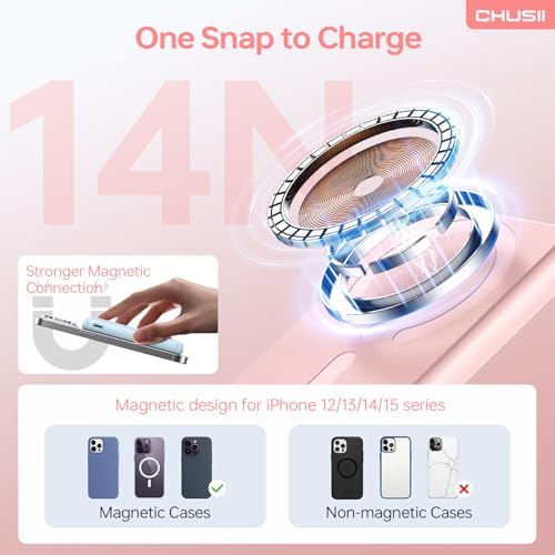 Magnetic Wireless Power Bank for i Phone 15/14/13/12 Pro/Pro Max – 12000 m Ah Fast Charging Portable Charger with Stand & USB-C – Sleek Black Design for Enhanced Convenience and Style