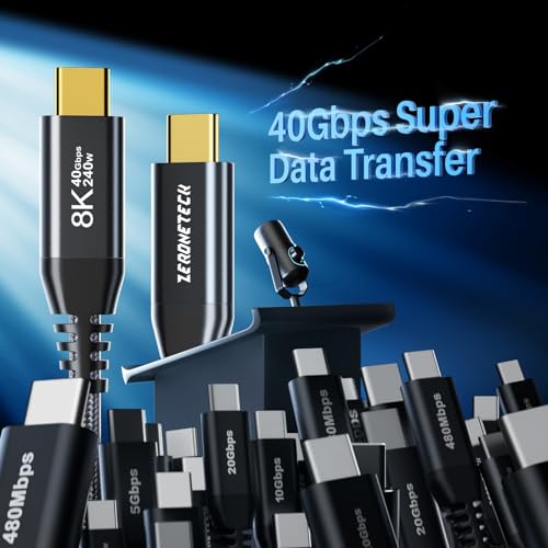 (3-Pack 5FT) 40Gbps USB C for Thunderbolt 4 Cable, [8K@60Hz/Dual 4K@60Hz] USB C Monitor Cable, 40Gbps Data Transfer, USBC Video Cord, 240W Charging for iPhone 16,Samsung,MacBook,iPad,Lenovo,SSD,KYY – Enhanced Compatibility and Speed