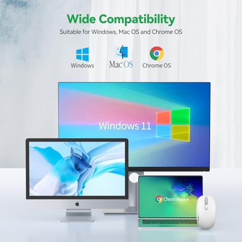 TECKNET 2.4 GHz Wireless Mouse – Ultra-Quiet & Portable Computer Companion with Adjustable DPI, USB Receiver, and Ergonomic Design for Seamless Use Across Chromebook, Laptop, PC & Mac – Enhance Productivity Effortlessly