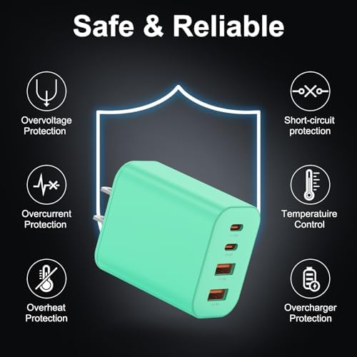 High-Speed USB C Charger Block 3-Pack – 40 W 4-Port Power Adapter for Quick Charge & Power Delivery, Compatible with i Phone 16/15/14/13/12/11/Pro Max & Tablets, Compact Wall Plug for Efficient Multi-Device Charging – Optimal Safety Features & Sleek Design