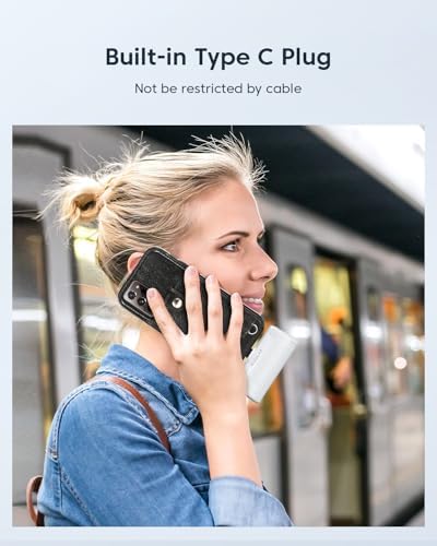 Compact Kuulaa 4500 m Ah Portable Phone Charger with Integrated USB-C Plug – Ultimate Travel Power Bank for i Phone 15/16, Samsung S22/S23 & Android Devices – Fast Charging, Lightweight Design for On-the-Go Convenience