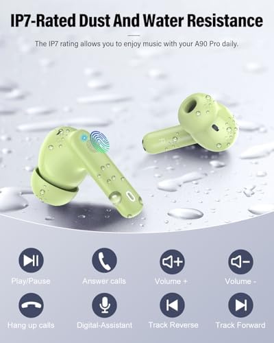 Elevate Your Audio Experience with Rose Gold Wireless Earbuds – Bluetooth 5.4 Connectivity, IP7 Waterproof Protection, and 36-Hour Playtime – Perfect for Active Lifestyles, Sports, and Seamless Communication – Stylish Comfort and Superior Noise-Cancellation for Uninterrupted Listening
