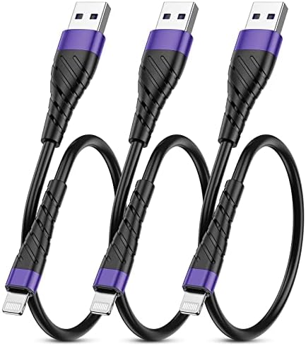MFi Certified 6 Ft Lightning Charging Cable for i Phone – 3 Pack Fast Charging USB Cord, Durable Design for Enhanced Compatibility with i Phone 12/11/XS/Max/XR/X/8/8 P/7 P/6 & i Pad – Seamless Power-Up Experience