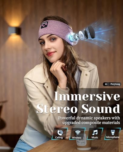 Perytong Wireless Bluetooth Sports Headband Headphones – Ultimate Comfort & Crystal-Clear Sound for Sleep, Yoga & Jogging – Perfect for Insomnia Relief, Meditation, and Easy Device Pairing