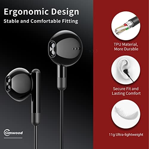 Premium Wired Earbuds with Microphone – Hi-Fi Stereo In-Ear Headphones for Powerful Bass & Crystal Clear Audio – Compatible with i Phone, Android & Most 3.5 mm Devices (Blue) – Ergonomically Designed for Comfort and Enhanced Daily Listening Experience
