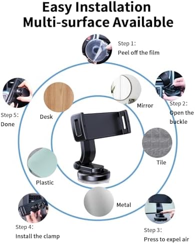 Revolutionize Your Roadtime with the 360° Rotatable Car Phone & Tablet Mount – Universal Holder for Samsung Galaxy Z Fold, i Pad Mini, Pro & Pixel Fold – Secure Dashboard Cradle for 4-12.9″ Devices, Enhanced Stability & Effortless Installation for Safe Navigation and Streaming on the Go