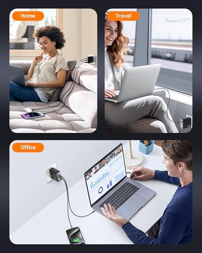 100 W Ga N USB-C Charger – Fast 3-Port PD3.0 Power Adapter for Mac Book Pro & Air, i Phone 15, i Pad Pro – Compact Multi-Device Charging Station with Enhanced Compatibility & Safety Features – Ultra-Fast Charging, 120 W Total Output, Overheat & Short-Circuit Protection