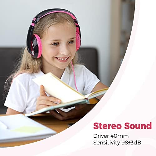 Rockpapa Kids Over-Ear Headphones – Lightweight Wired Audio Gear for School, Travel, and Home – Stylish White and Blue Design for Boys and Girls – Immersive Sound Quality with Adjustable Comfort and Durable Build for Young Audiophiles