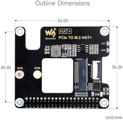 Boost Your Raspberry Pi 5’s Performance with Waveshare PCIe to M.2 Adapter – Unlock High-Speed NVMe SSD Storage and Enhanced Data Transfer, Includes SK-NVME 2242 128 G Solid State Drive for Ultimate Compatibility and Efficiency