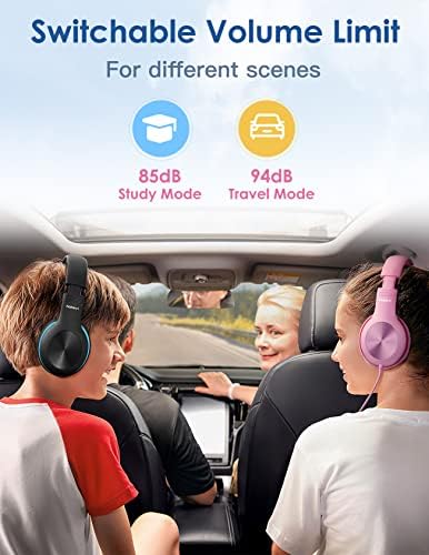 Premium Kids Over-Ear Headphones with Built-In Microphone – Safe Volume Control, Lightweight Dark Green Design for Online Learning & Travel, HD Sound Quality, Collaborative Audio Sharing Feature for Enhanced Learning Experiences