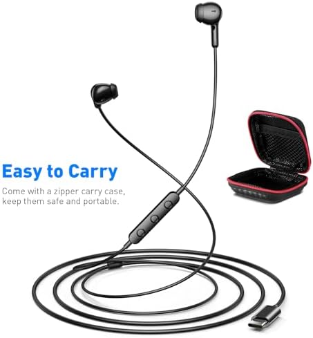 Elevate Your Audio Experience with Premium USB C Wired Earbuds for Apple & Android – Superior Hi-Fi Stereo Sound, In-Line Microphone, and Quick Volume Control – Perfectly Compatible with i Phone 16 Pro Plus, Google Pixel 8/7/6 A/5, and Samsung S24/S23/S22/S21 – Ergonomically Designed for All-Day Comfort and Unmatched Clarity in Music and Calls
