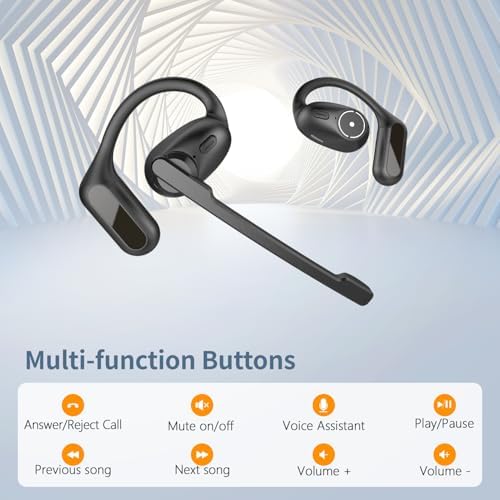 Enhance Your Sound Experience with BANIGIPA Bluetooth 5.4 Open Ear True Wireless Earbuds – Ultra-Lightweight Headphones Featuring Detachable Noise-Canceling Boom Mic for Crystal-Clear Communication and Immersive Listening. Designed for Fitness Enthusiasts and Professionals, These Advanced Earbuds Offer Lightning-Fast Connectivity with Bluetooth 5.4, Ensuring Seamless Multipoint Pairing Across All Your Devices. The Innovative Open Ear Design Balances Superior Audio Fidelity with Essential Situational Awareness, Making Them Ideal for Gym Sessions and Busy Environments. Engineered for Comfort During Extended Wear, These Robust Earbuds Provide Exceptional Sound Quality, Perfect for Any Activity. Transform Your Daily Routine with BANIGIPA Open Ear Headphones, Where Cutting-Edge Technology Meets Versatile Functionality for an Unmatched Auditory Adventure.
