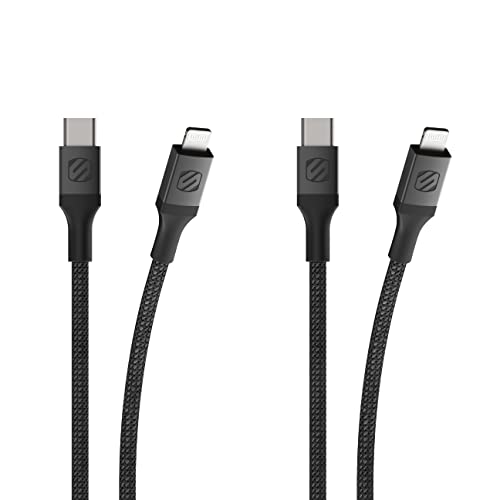 Scosche Ci4 B4 SG-SP MFi Certified Strikeline 4 ft Braided Lightning & USB-C Charging Cable – Fast, Durable, and Stylish Power Solution for Seamless Device Compatibility in Space Gray