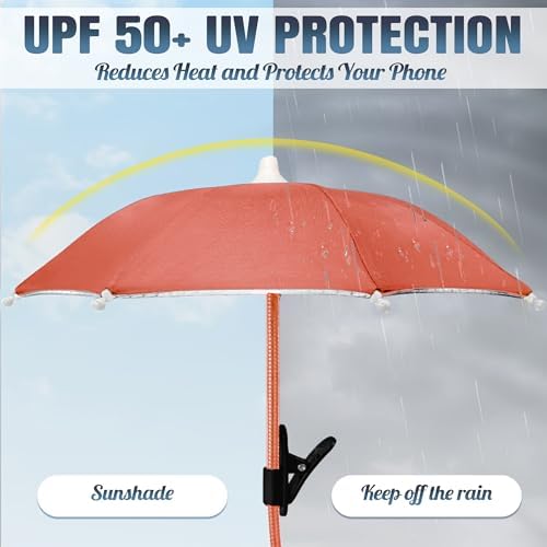 Smartphone Sunshade – Clip-On UV Protection Umbrella for Phones, Universal Fit Outdoor Accessory, Lightweight & Portable Sun Shield in Bright Yellow – Enhance Comfort & Visibility on Sunny Days