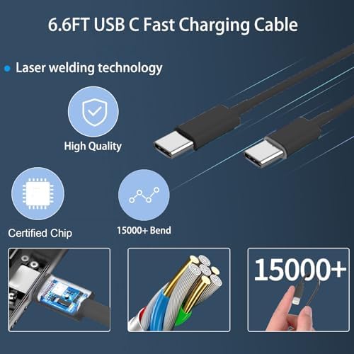 Auorld 30 W USB-C Fast Charger with 10 FT Cable – High-Performance Rapid Charging for i Phone 15/16, i Pad, Samsung Galaxy & Google Pixel – Stylish Purple Design for Maximum Flexibility and Compatibility on the Go