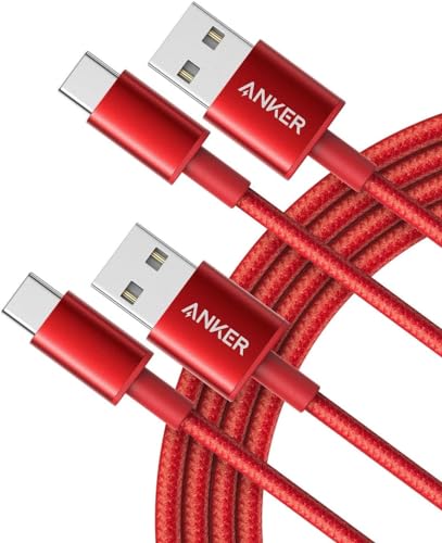 Anker 10 FT USB A to USB C Charging Cable – Durable 2 Pack for Samsung Galaxy S10, LG V30 & Beats Fit Pro – Fast Charging, Tangle-Free Design for Ultimate Flexibility & Universal Device Compatibility