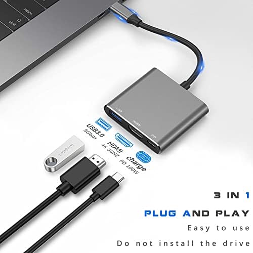 Transform Your Workspace with the Ultimate USB C Docking Station: High-Speed HDMI Adapter for Mac Book Pro & Chromebook – Multiport USB Hub with Micro SD Card Reader for Seamless Device Connectivity and Enhanced Productivity on the Go