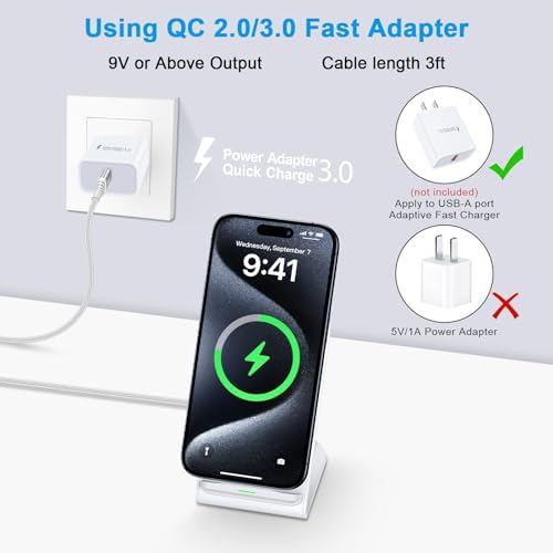 Dual-Pack 15 W Fast Wireless Charger Stand for Samsung Galaxy S23-S25 & Google Pixel 7 a-9 Pro XL – Sleek, Efficient Charging Station with Enhanced Safety Features and Universal Compatibility