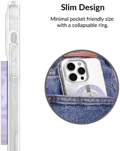 Transform Your i Phone 16, 15, 14, 13, 12 with VELVET CAVIAR’s Amethyst Purple Leopard Mag Safe-Compatible Grip – Stylish Magnetic Ring Holder & Adjustable Stand for Effortless Hands-Free Viewing, Secure Texting, and Enhanced Usability – Elevate Your Mobile Experience with Durable, Lightweight, and Customizable Accessory
