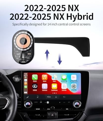 Lexus NX/RX Hybrid 2022-2025 Premium Wireless Charging Phone Holder – 360° Rotating Car Mount with Mag Safe Compatibility for 9.8-Inch Displays – Ultimate Convenience and Secure Access for Modern Drivers