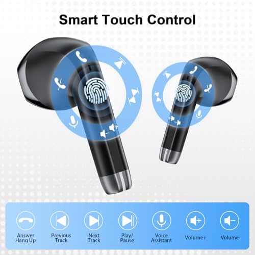 Revolutionary Bluetooth 5.4 Earbuds with 40-Hour Battery Life – Experience Advanced 4 ENC Noise Cancellation, Featherlight Design, and IP7 Waterproof Protection for Ultimate Performance in Active Lifestyles – LED Battery Indicator for Continuous Enjoyment and Exceptional Sound Clarity