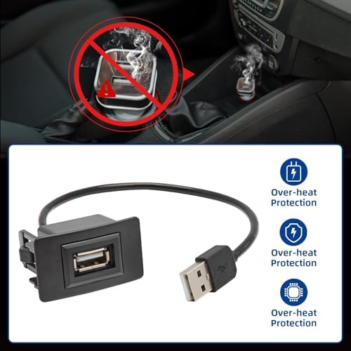 Elevate Your Honda Driving Experience with the Anina High-Speed USB Charger – Custom Male to Female Power Socket Adapter, Perfectly Designed for Civic, CR-V, Accord, Jazz, and Odyssey Models – Streamlined Flush Mount Dash Installation for Enhanced Device Charging Efficiency and Aesthetic Appeal