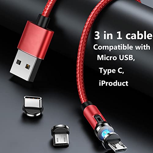 Revolutionize Your Charging with the Magnetic 540° Rotation Cable Set – 7-Piece Bundle Featuring 1.6 ft, 3.3 ft (2), 6.6 ft (2), and 10 ft (2) Lengths – Universal Compatibility with Micro USB, Type C, and i Devices for Fast, Efficient Charging – Durable, Hassle-Free Magnetic Connection for One-Handed Use – Perfect for Home, Car, or Travel Charging Solutions
