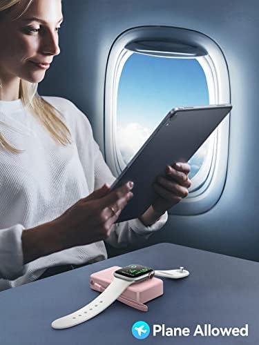 LVFAN 4000 m Ah Magnetic Wireless Power Bank for Apple Watch – Sleek Portable Charger Compatible with Series 1-10, SE, Ultra – Fast Charging Smartwatch Battery Pack for On-the-Go Convenience in Black