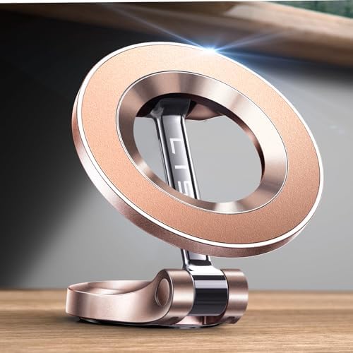 LISEN Premium Rose Gold Magnetic Car Dashboard Phone Holder for i Phone 16 Pro Max – Superior Magsafe Mount for Hands-Free Navigation & 360-Degree Viewing, Perfect Accessory for Tech Lovers and Daily Commuters