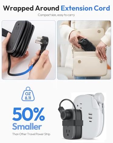 NTONPOWER GAN Ultra 65 W USB Fast Charging Station – Versatile 7-in-1 Travel Power Strip with 3 AC Outlets & 4 USB Ports (2 USB-C) – Compact 4 ft Extension Cord for Seamless Connectivity – Ideal Cruise Essential for Mac Book & i Phone – Rapid Charging & Surge Protection Included