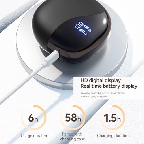AI-Enhanced M62 V5.46 Wireless Earbuds: Transformative Real-Time Language Translation Earphones with Superior Bluetooth Compatibility for i Phone, Noise-Canceling Comfort, and Extended Battery Life for Adventurers and Language Learners