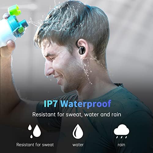 Premium Waterproof Bluetooth Earbuds with 48-Hour Playtime | Hi-Fi Stereo Sound & Enhanced Noise Cancellation | Ergonomic Sport Design for Active Lifestyles | IP7 Rated & Seamless Device Compatibility
