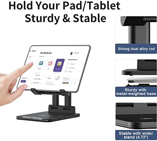 Adjustable & Foldable Tri Pro Tablet Stand – Sturdy Holder for i Pad, Tablets & Portable Monitors (7″-15.6″) – Compact Design Boosts Productivity and Comfort for Home or Office Use