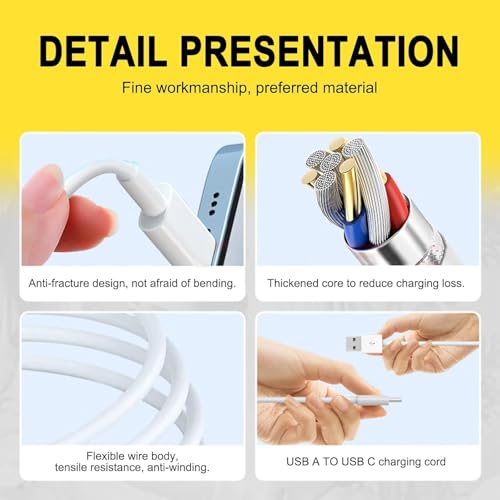 Supercharge Your Drive with 10 FT USB A to C Car Play Charging Cables – 2 Pack for Seamless i Phone 15/16 and i Pad Compatibility, Fast Data Transfer & Durable Design for Uninterrupted Connectivity
