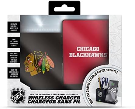 SOAR NHL Wireless Charging Station and Desk Organizer – Premium Qi Fast Charger with Team Logo for Sports Fans, Sleek Accessory Holder for a Tidy Workspace, Perfect for Phones and Essentials