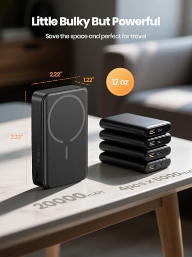 Ultra-Fast Magnetic Power Bank 20000 m Ah – Wireless Portable Charger with PD 20 W USB-C for Seamless i Phone 12/13/14/15/16 Compatibility – Empower Your Mobile Lifestyle with Hassle-Free Charging and Enhanced Performance