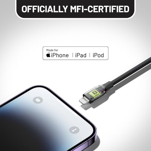 Premium 6 FT USB to Lightning Cable – MFi Certified Silicone Charger for i Phone and i Pad – Fast Charging and Enhanced Durability for i Phone 14/13/12/11 Pro/Max, i Pad Air/Mini/Pro, Air Pods, Beats X – Versatile Charging Solution for Home, Car, and Office
