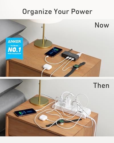 Anker 521 Power Strip Charging Station – 3 AC Outlets & 30 W USB-C Charger for Fast, Efficient Power Delivery | Ideal for Home, Office, Dorm, and Travel | Versatile 5 ft Extension Cord for Enhanced Flexibility | Compatible with i Phone 16/15 and More Devices