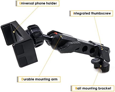 BESTAOO Dash Mount Phone Holder for 2018+ Jeep Wrangler JL & 2020+ Gladiator JT & 2021 Ford Bronco – Innovative Single Ball Design for Picatinny Rail Compatibility, Secure and Adjustable Phone Mount for Enhanced Driving Safety and Convenience