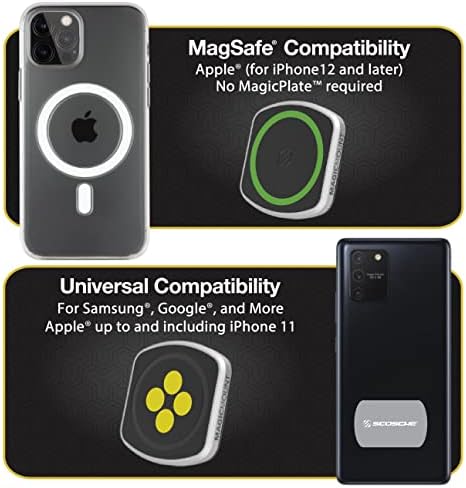 Transform Your Driving Experience with the Scosche MP2 FM-XCES0 Magic Mount Pro2 – Universal Flush Magnetic Car Mount Compatible with Mag Safe, i Phones, Galaxy, Pixel & All Smartphones – Effortless Hands-Free Access and Enhanced Stability for Safe Navigation