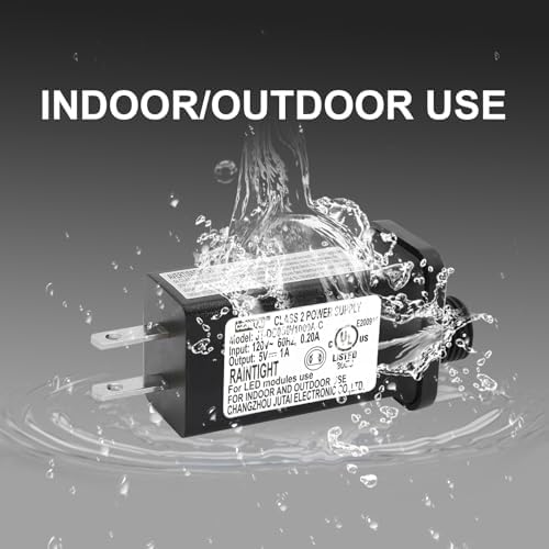 Versatile Low Voltage LED Driver CZJUTAI JT-DC050 V1000 | Weatherproof IP44 Power Adapter for Fairy Lights, Projector Lighting, and String Light Applications | Enhanced US/CA Plug Compatibility for Reliable Performance and Easy Setup