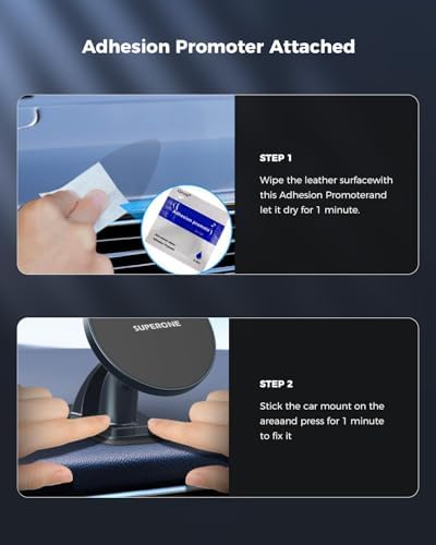 SUPERONE for Magsafe Car Mount [88LBS Powerful Suction] Magnetic Phone Holder for Car Dash Windshield, Suction Cup Phone Mount for iPhone 16 Pro Max Plus 15 14 13 12/Magsafe Case/All Car Models – Enhanced Compatibility and Speed