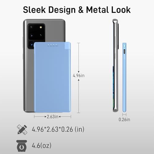 Auskang Slim Power Bank – 5000 m Ah USB-C Portable Charger with Built-in Cable, Airplane Safe Thin Battery Pack for i Phone 16, 15, Samsung, Google Pixel & Android Devices – Ultimate Travel Power Solution for Fast Charging and Enhanced Compatibility