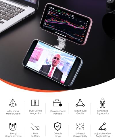 Twins Carry: Magnetic Dual-Phone Holder for iPhone & Android | Lightweight Solution for Professionals, Travelers & Gamers | Manage 2 Mobile Phones for Work, Personal Use (Black, General) – Enhanced Compatibility and Speed