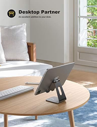 Versatile Multi-Angle Adjustable Tablet Dock for Enhanced Viewing – Premium Cradle Stand Compatible with i Pad Pro, Galaxy Tab, Fire HD & More – Perfect for Work, Entertainment, and Video Conferencing – Lightweight, Sturdy Design with Modern Aesthetic for Home or Office Use