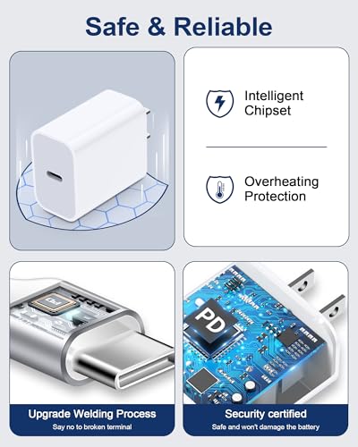 Elevate Your Charging Experience: i Phone 16 e Fast Charge Duo – Superior 2-Pack of 20 W USB C Power Adapters with Extra Long 10 FT Braided Cables for Maximum Flexibility and Compatibility – Ideal for i Phone 16/16 e/16 Pro/16 Pro Max/15/15 Pro & i Pad – Portable, Quick, Tangle-Resistant Charging Solution Designed for Modern Lifestyles